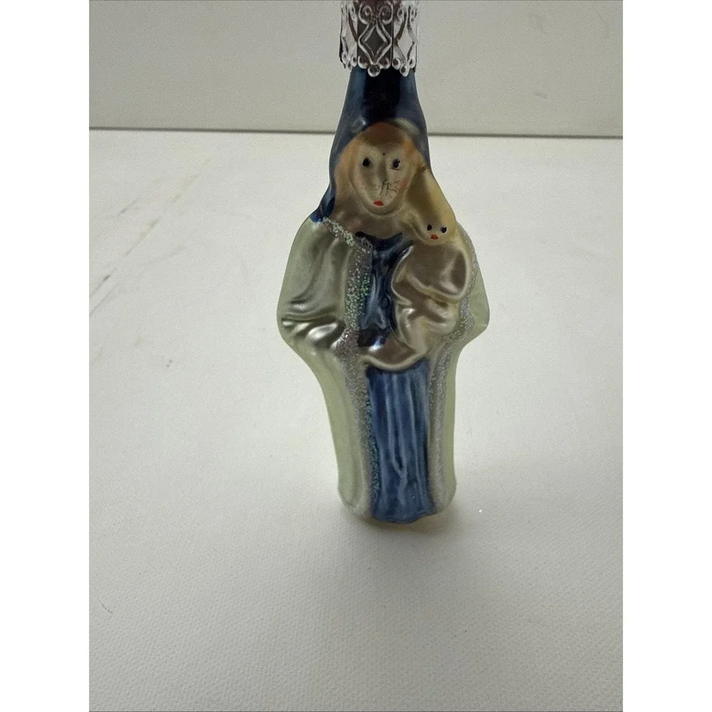 Inge Glas Madonna & Child‎ Christmas Ornament Star Cap Old World Christmas VTG